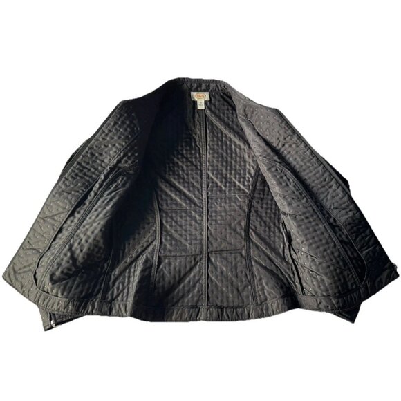 VTG Talbots Woman's Sz 10 Black Textured Polka Dots Zip Up Jacket - Picture 9 of 10